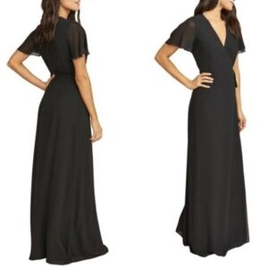 Show Me Your Mumu Noelle Flutter Dress Women's 3X Black Chiffon NWT SPARKLE 5